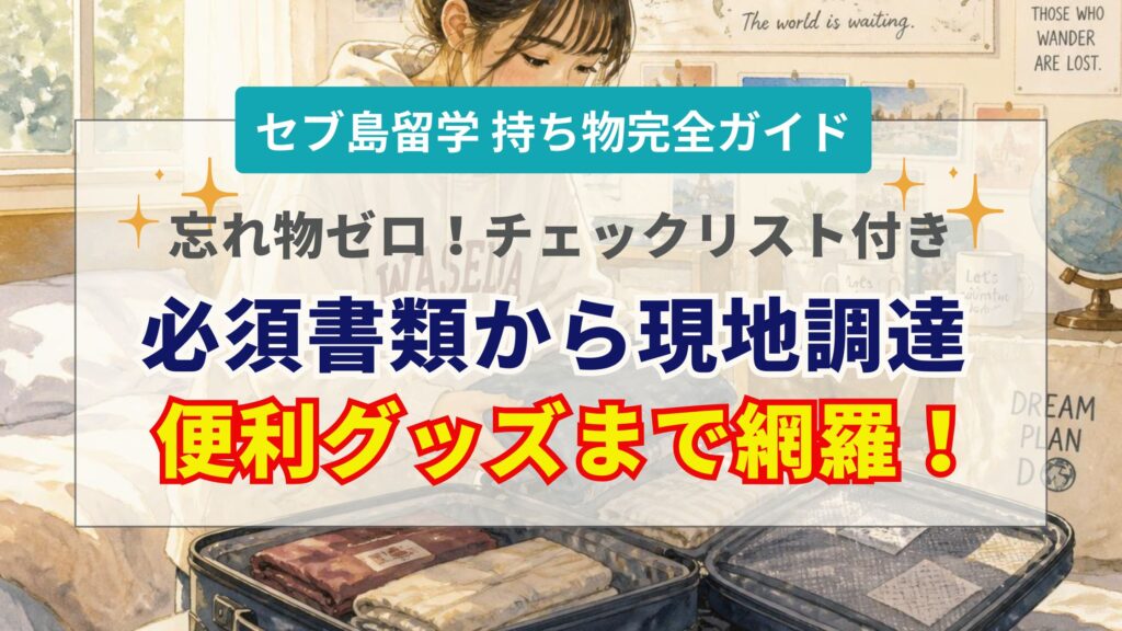 セブ島留学の持ち物リスト！必須アイテムから便利グッズ・現地調達まで解説